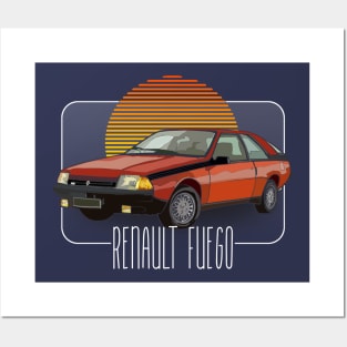 Renault Fuego  // Retro Classic Car Lover Design Posters and Art